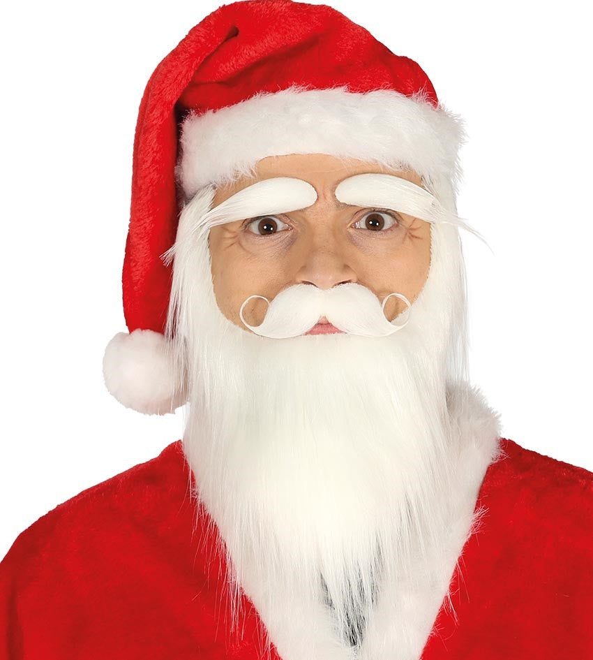 Barba Blanca con Bigote y Cejas de Papá Noel