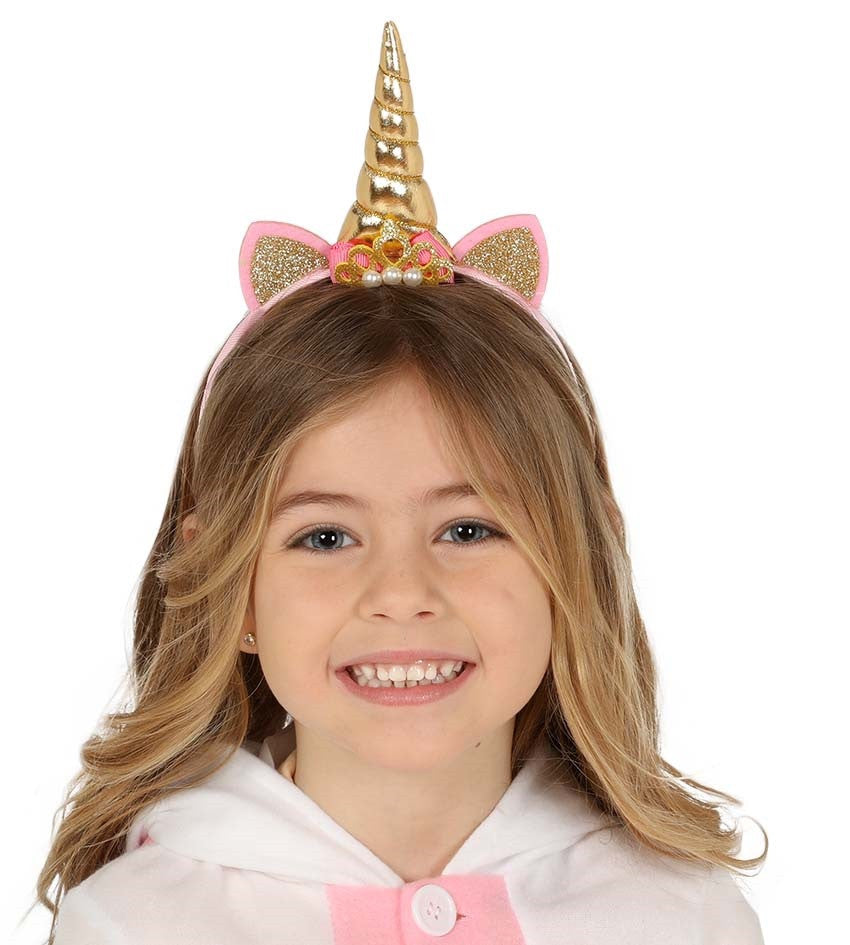 Diadema de Unicornio Dorada Infantil