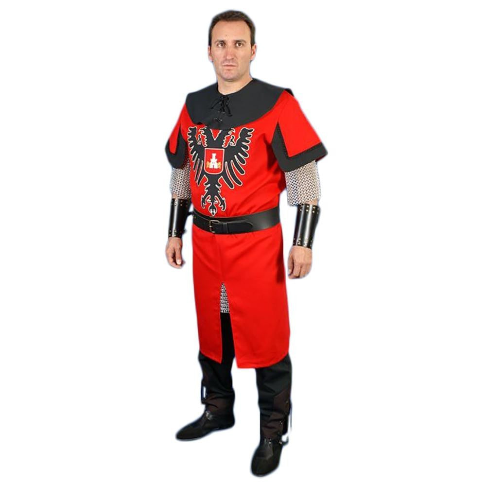 Traje Medieval Rojo con Águila Bicéfala para Hombre