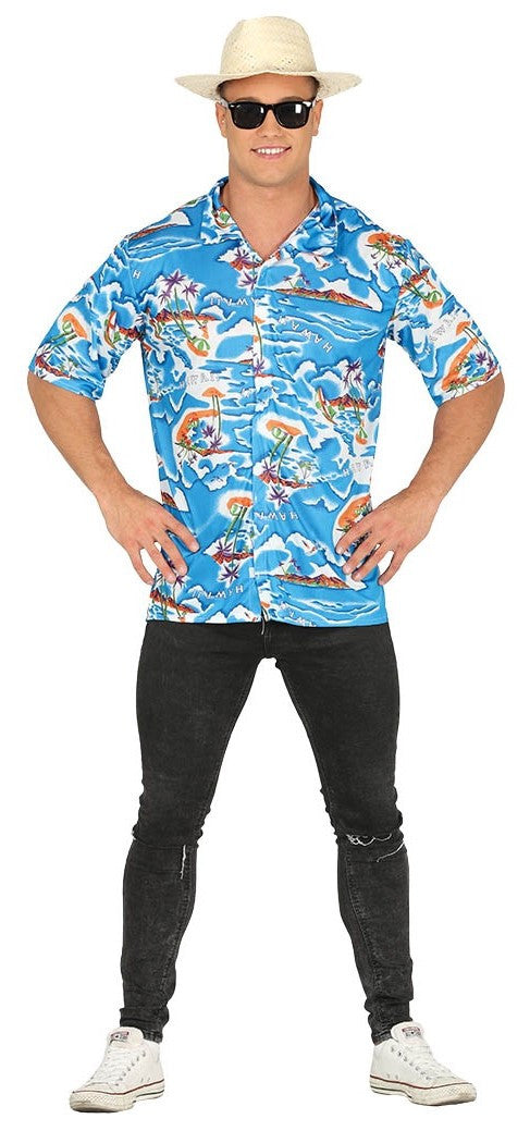 Camisa Hawaiana Azul para Hombre