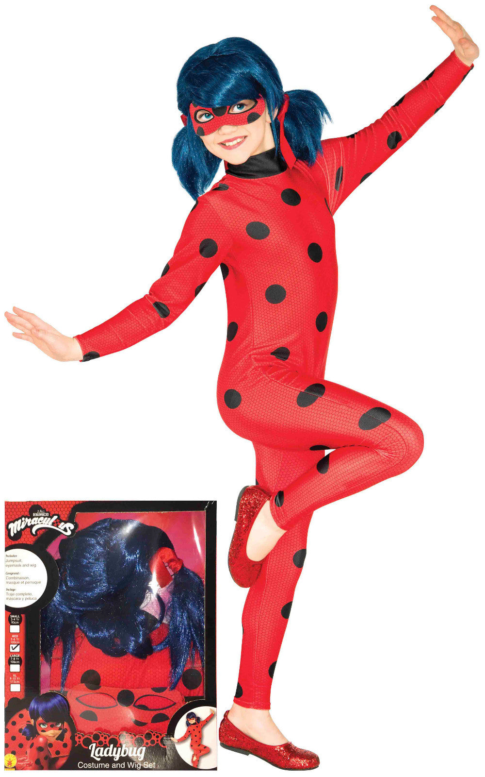 Disfraz de Ladybug con Peluca para Niña