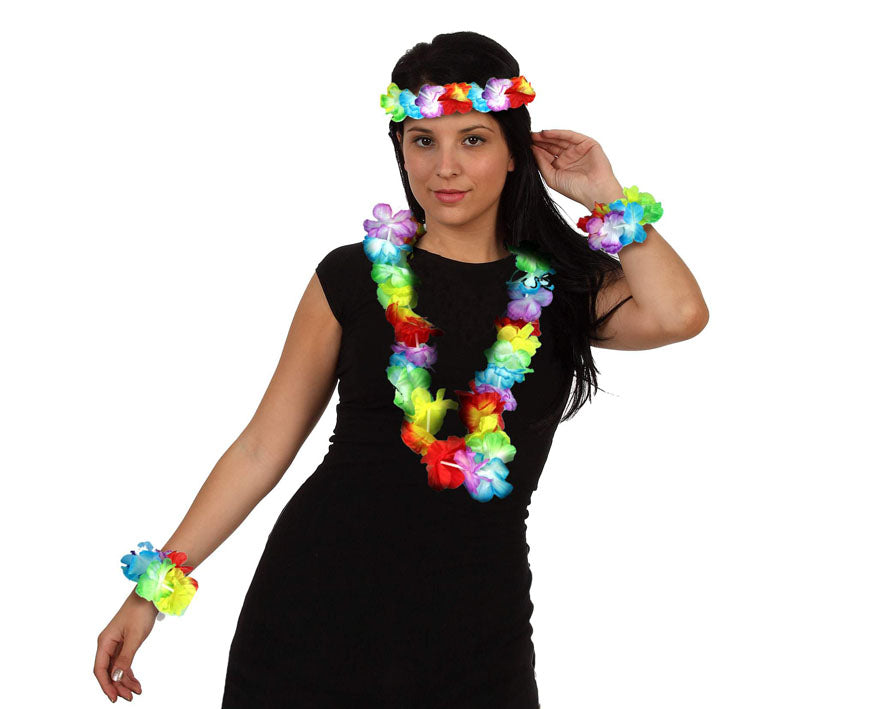 Set Hawaiano de Flores Multicolor