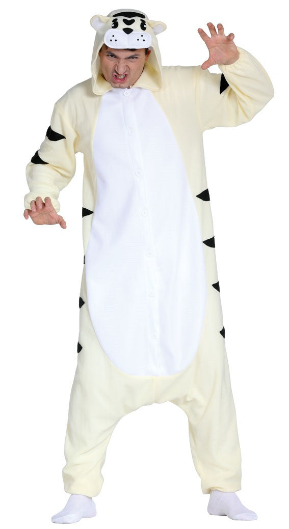 Disfraz de Tigre Blanco Pijama para Adulto