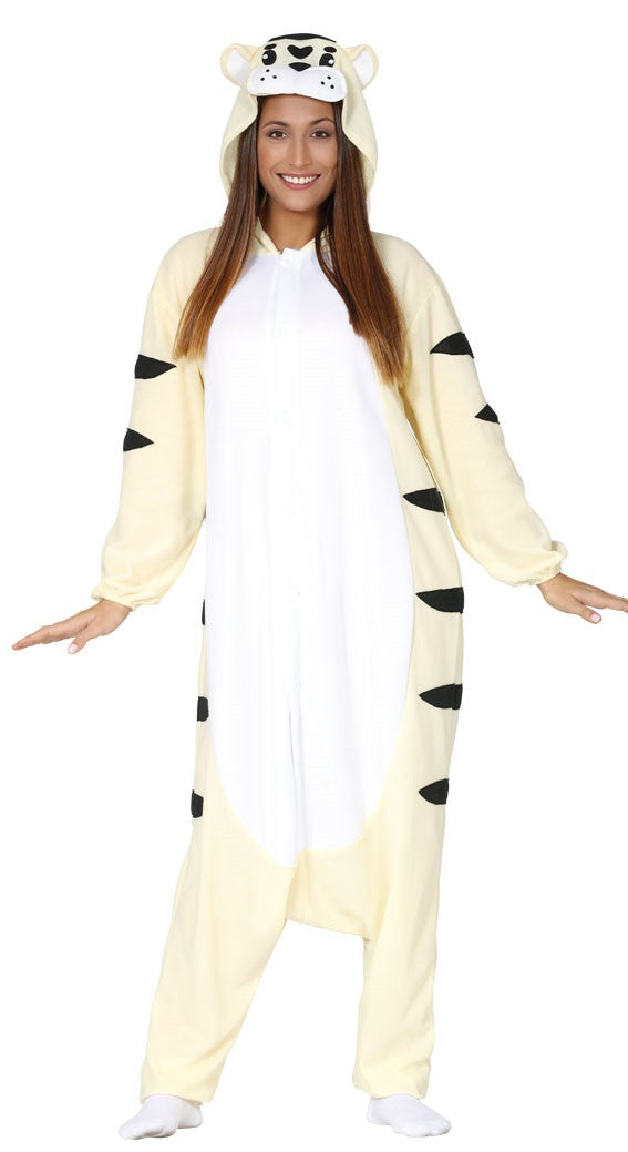 Disfraz de Tigre Blanco Pijama para Adulto