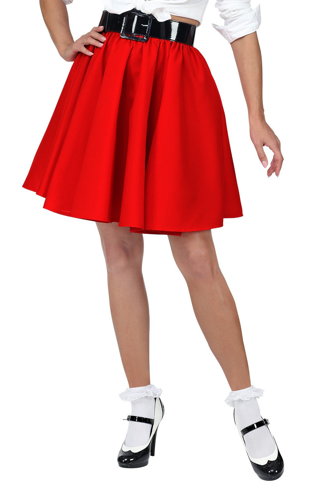 Falda Grease Roja Estilo Pin Up