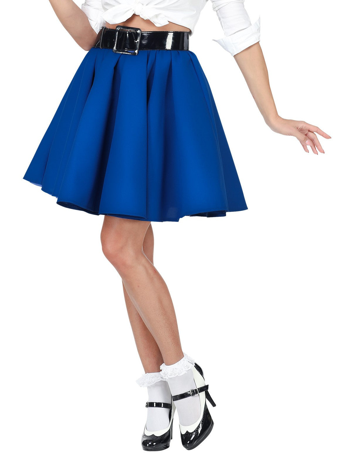 Falda Grease Azul Estilo Pin Up