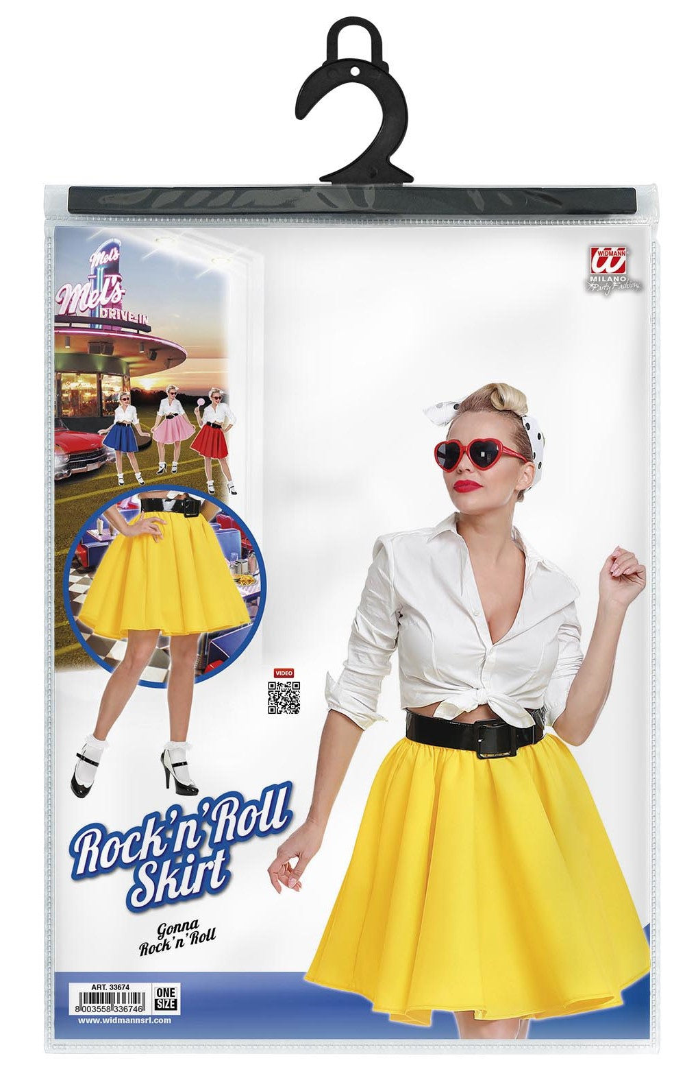 Falda Grease Amarilla Estilo Pin Up