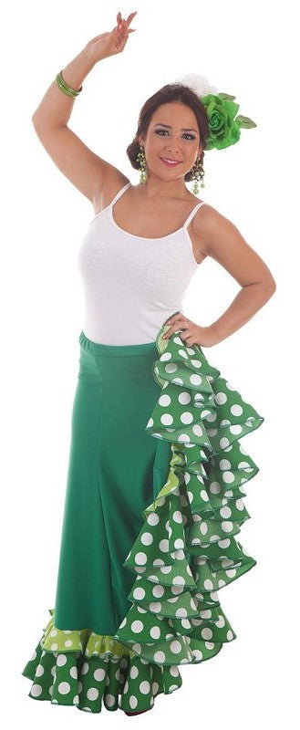 Falda Flamenca Verde para Mujer