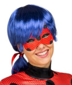 Peluca de LadyBug con Antifaz para Mujer