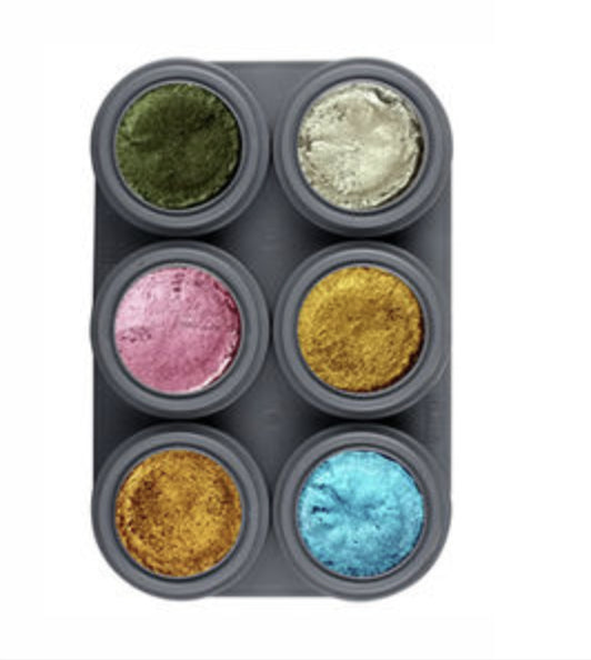 Paleta Maquillaje Metálico al Agua 6 colores