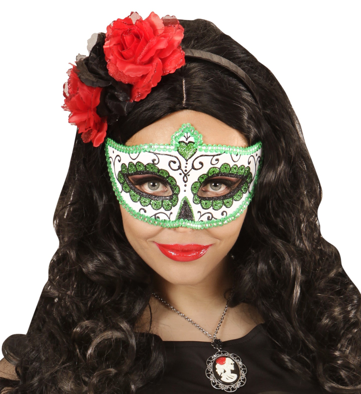 Antifaz de Catrina Muerte Mexicana Verde