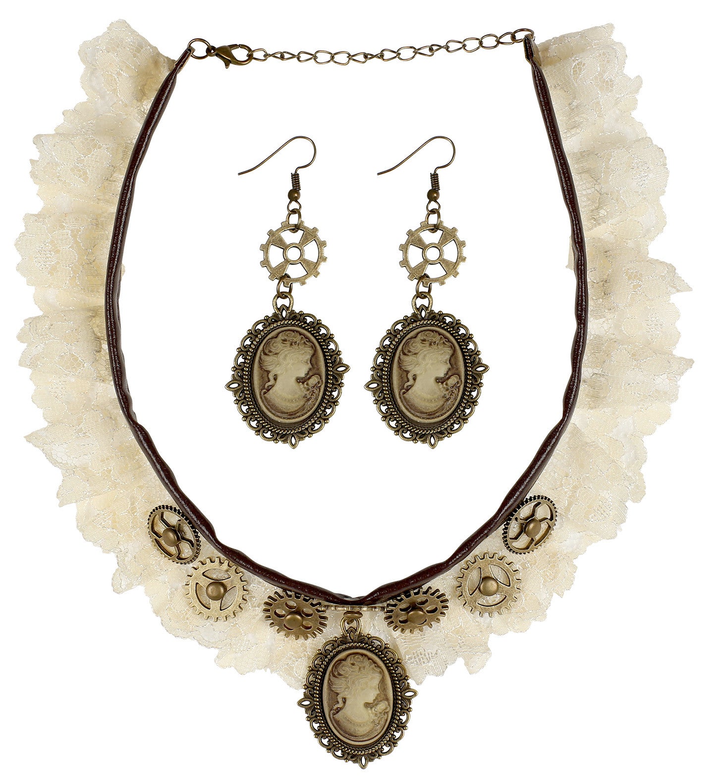 Kit Steampunk con Pendientes y Collar