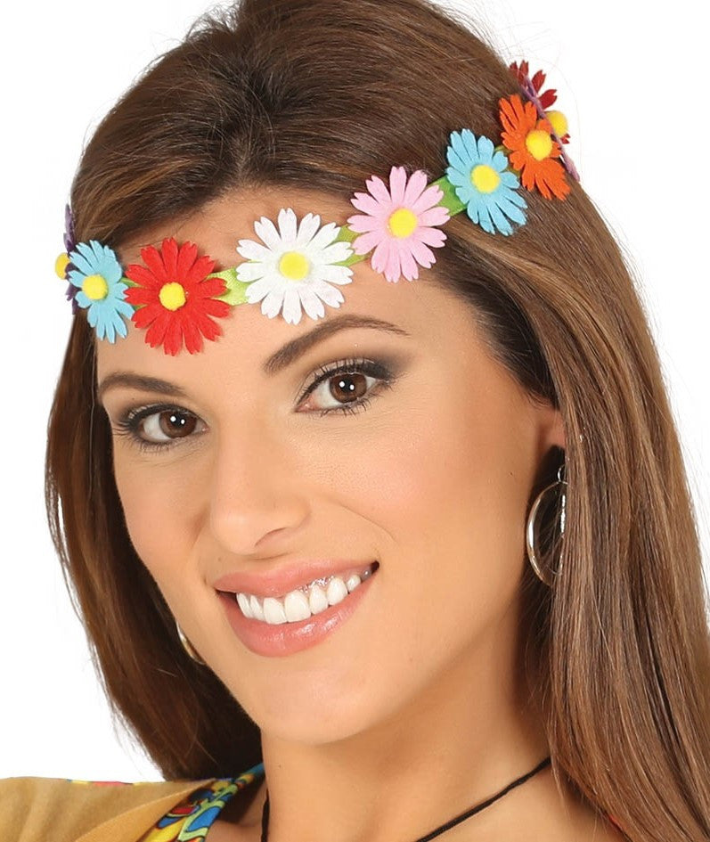 Cinta Hippie con Flores de Colores