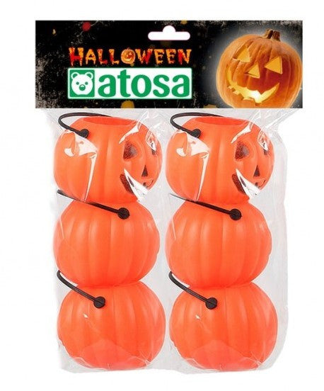 Pack de 6 Calabazas para Decoración de Halloween