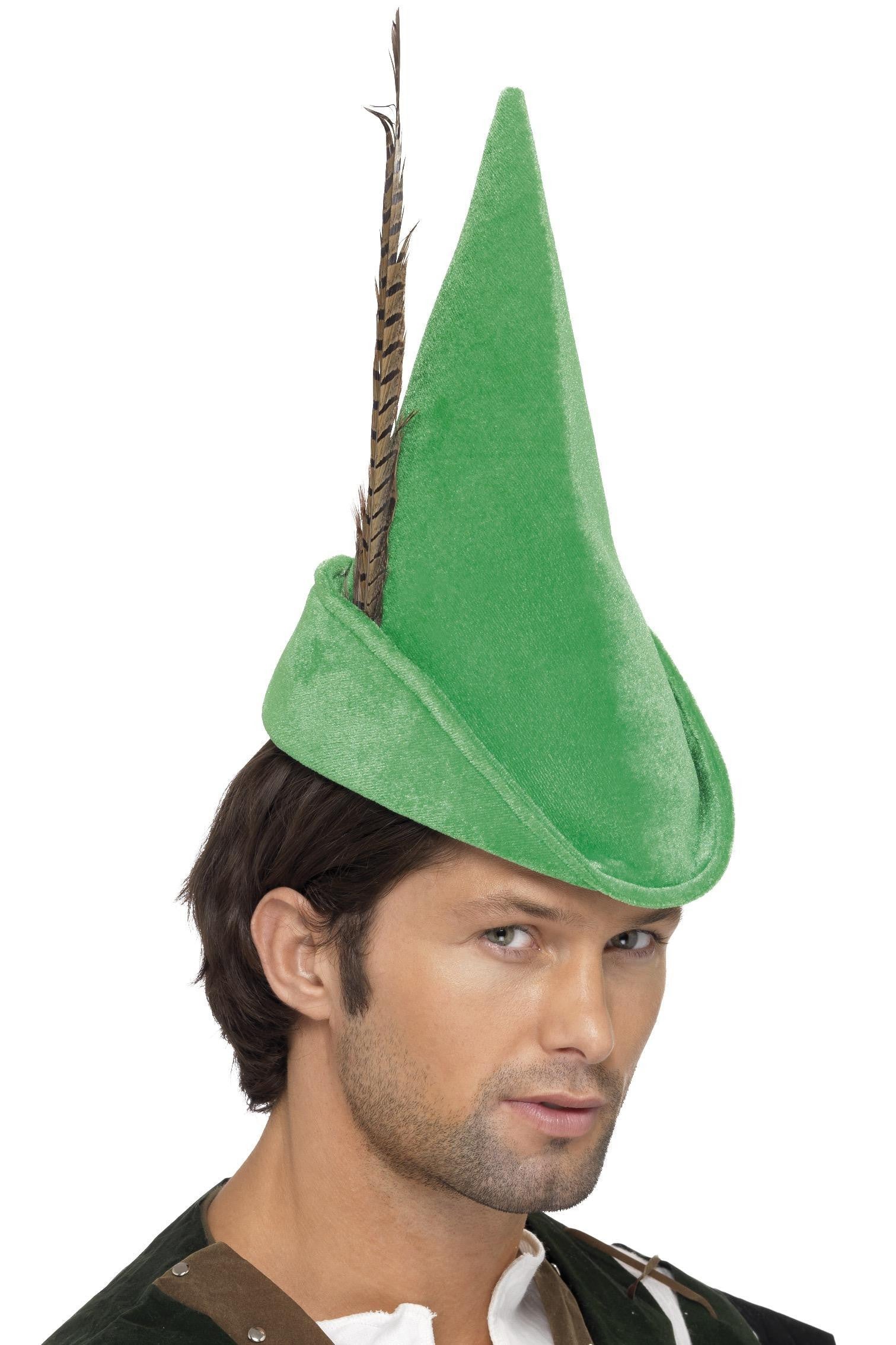 Sombrero de Robin Hood Verde con Pluma