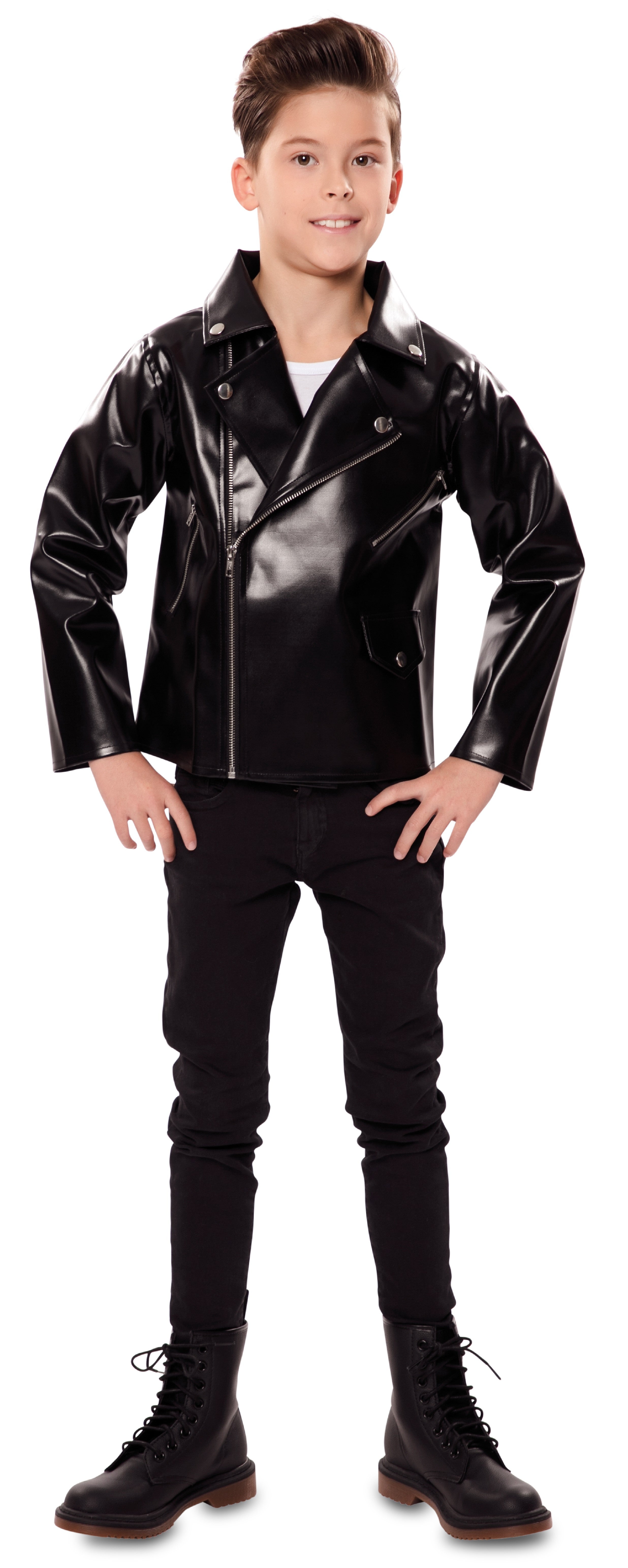 Chaqueta de Grease Infantil de Polipiel Negra