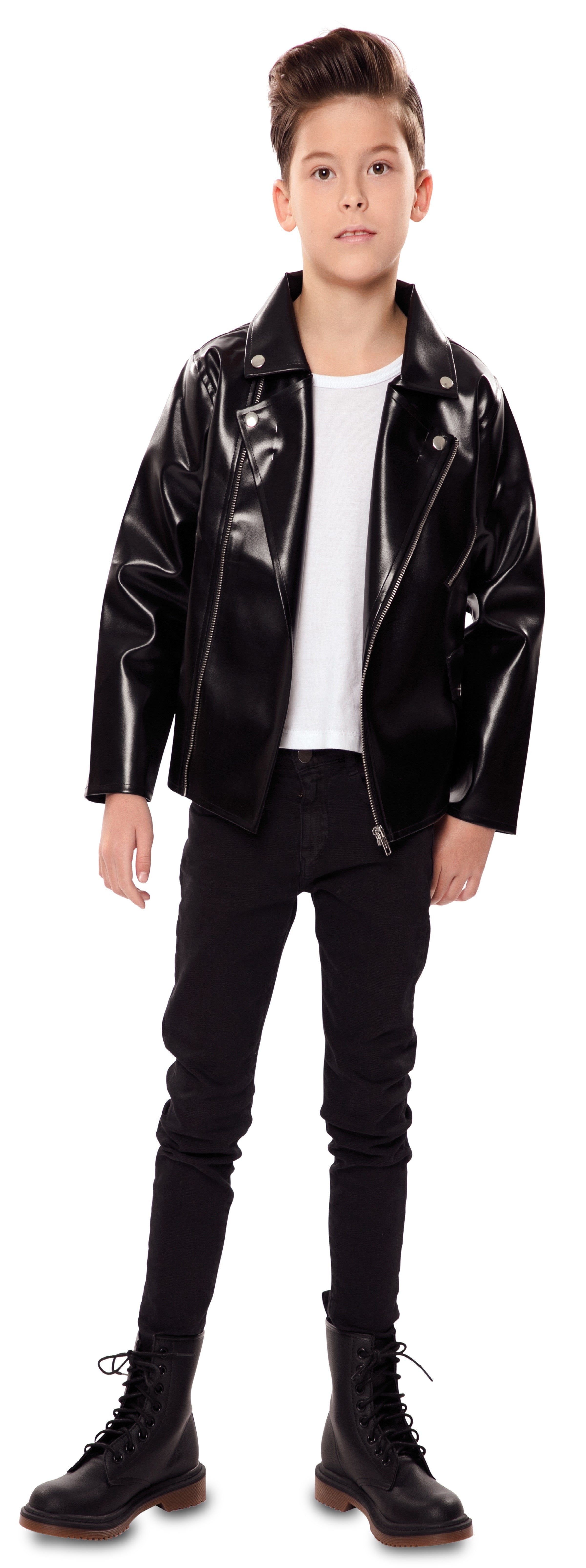 Chaqueta de Grease Infantil de Polipiel Negra