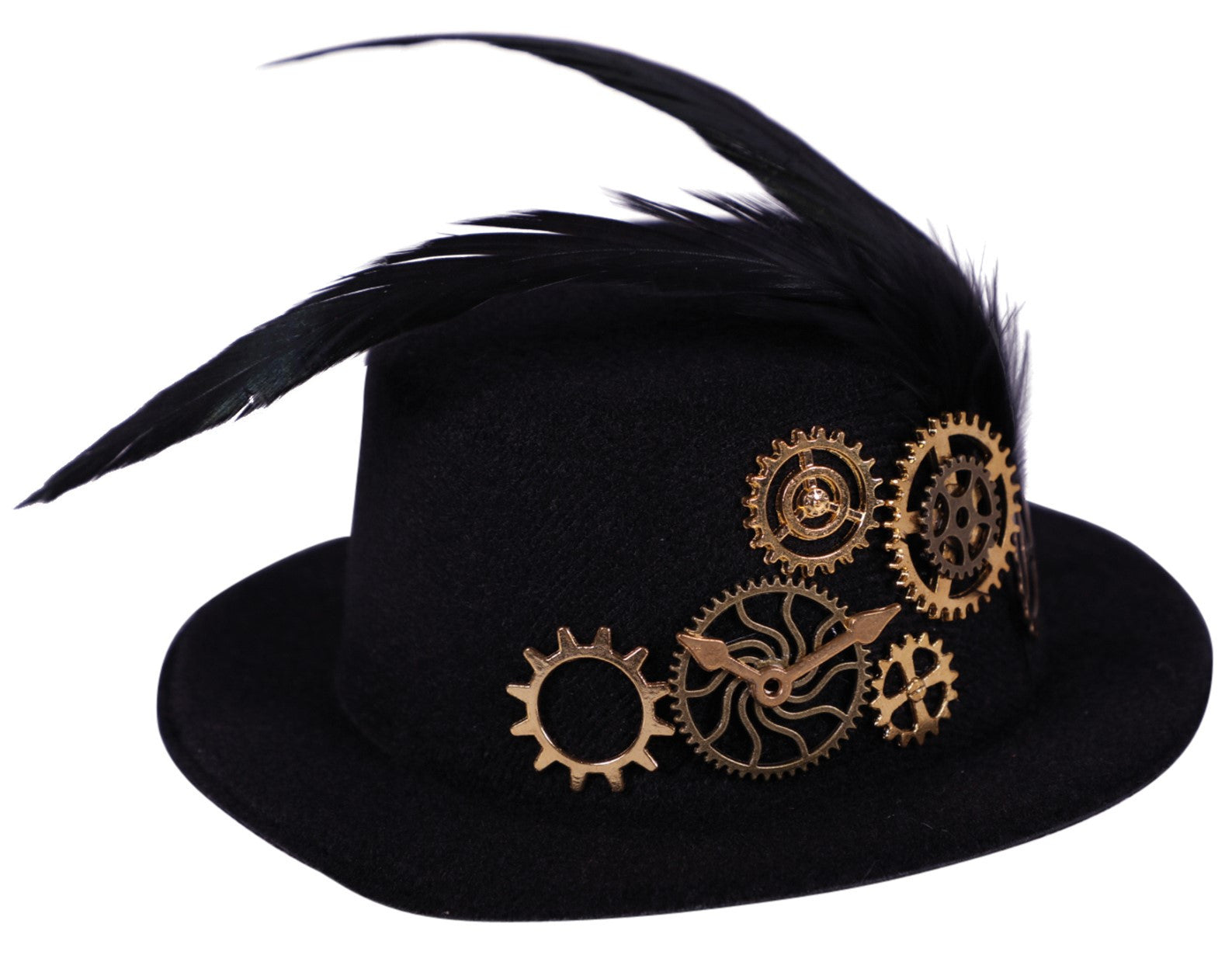 Minichistera Steampunk con Plumas y Engranajes