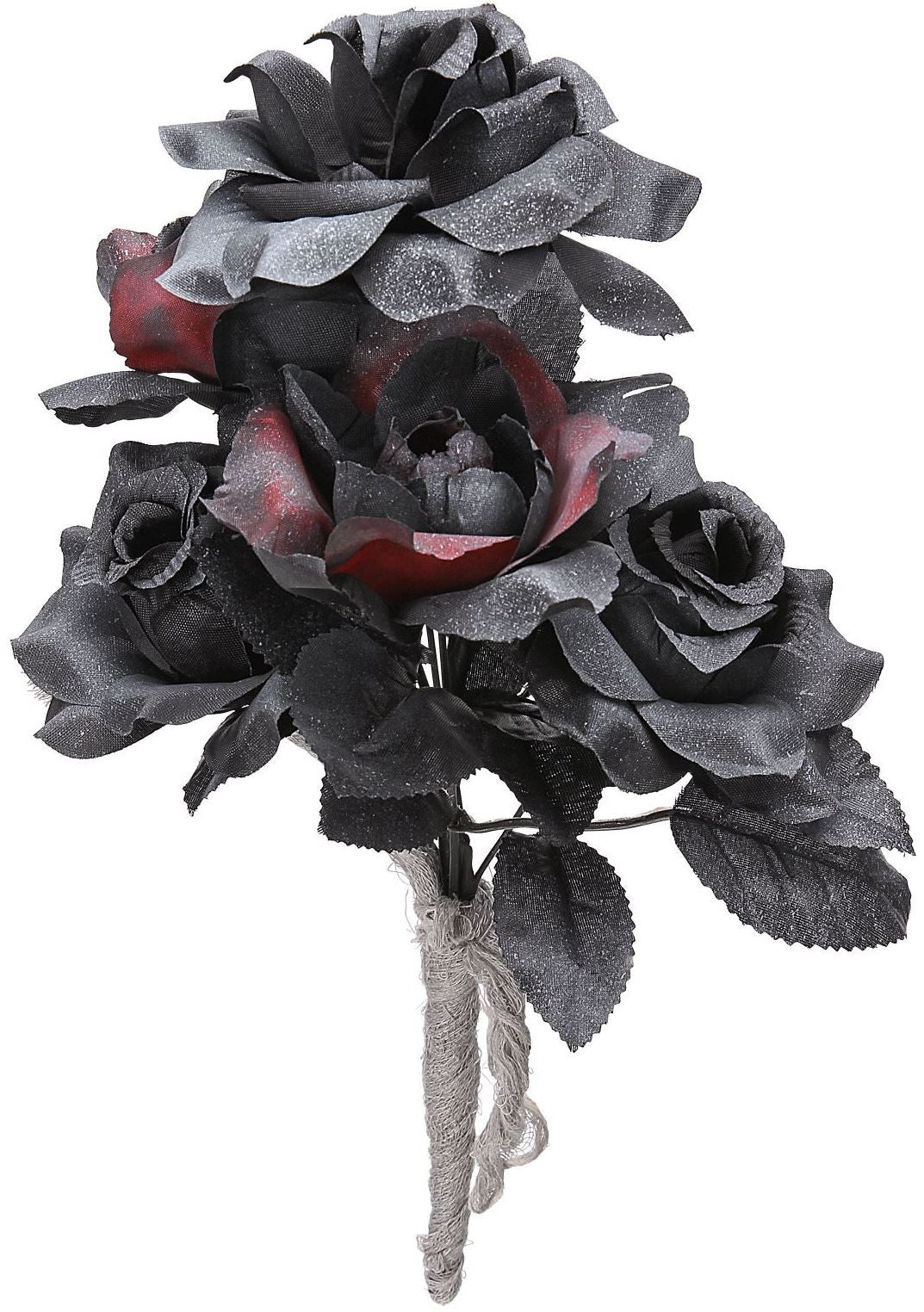 Ramo de Novia con Flores Negras y Rojas