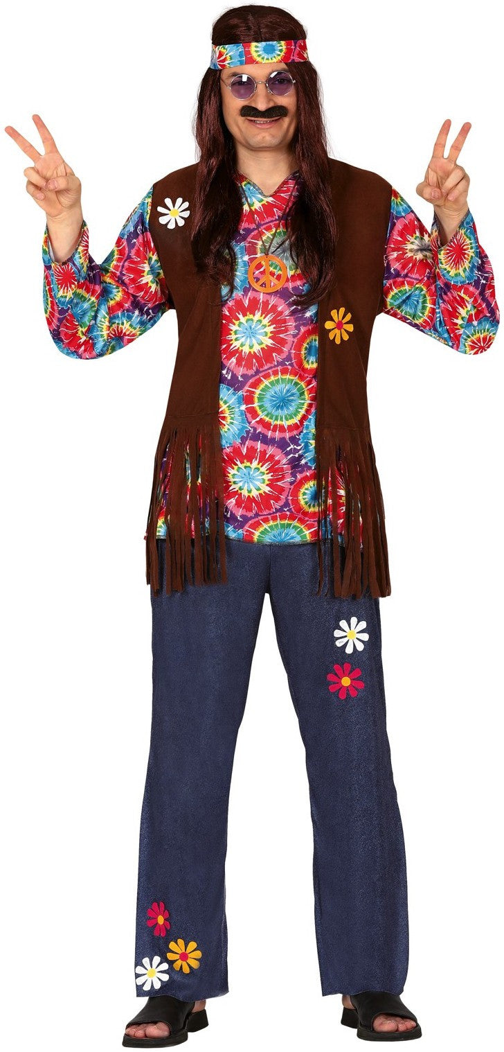 Disfraz de Hippie Floreado para Hombre