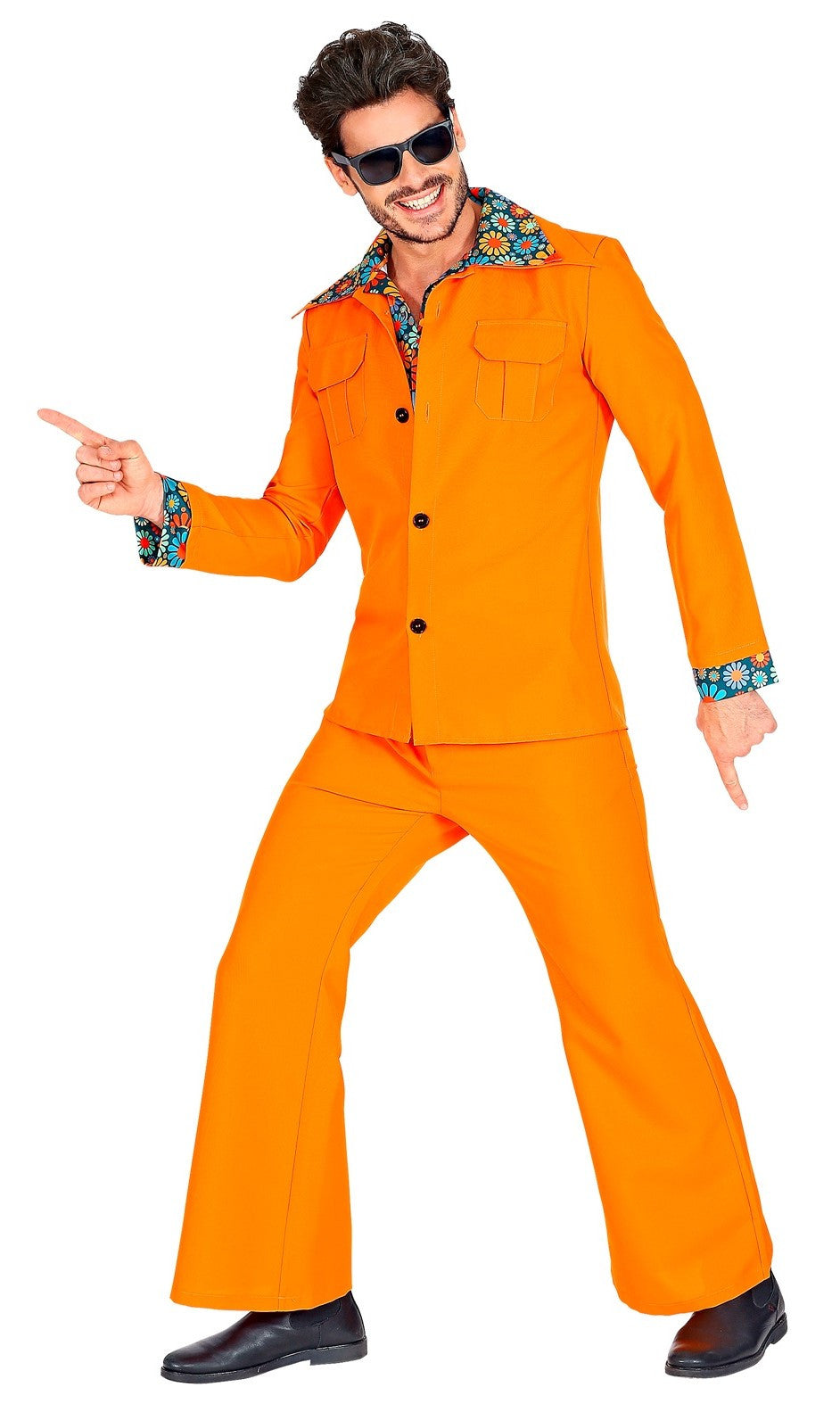 Traje Disco Años 70 Naranja para Hombre