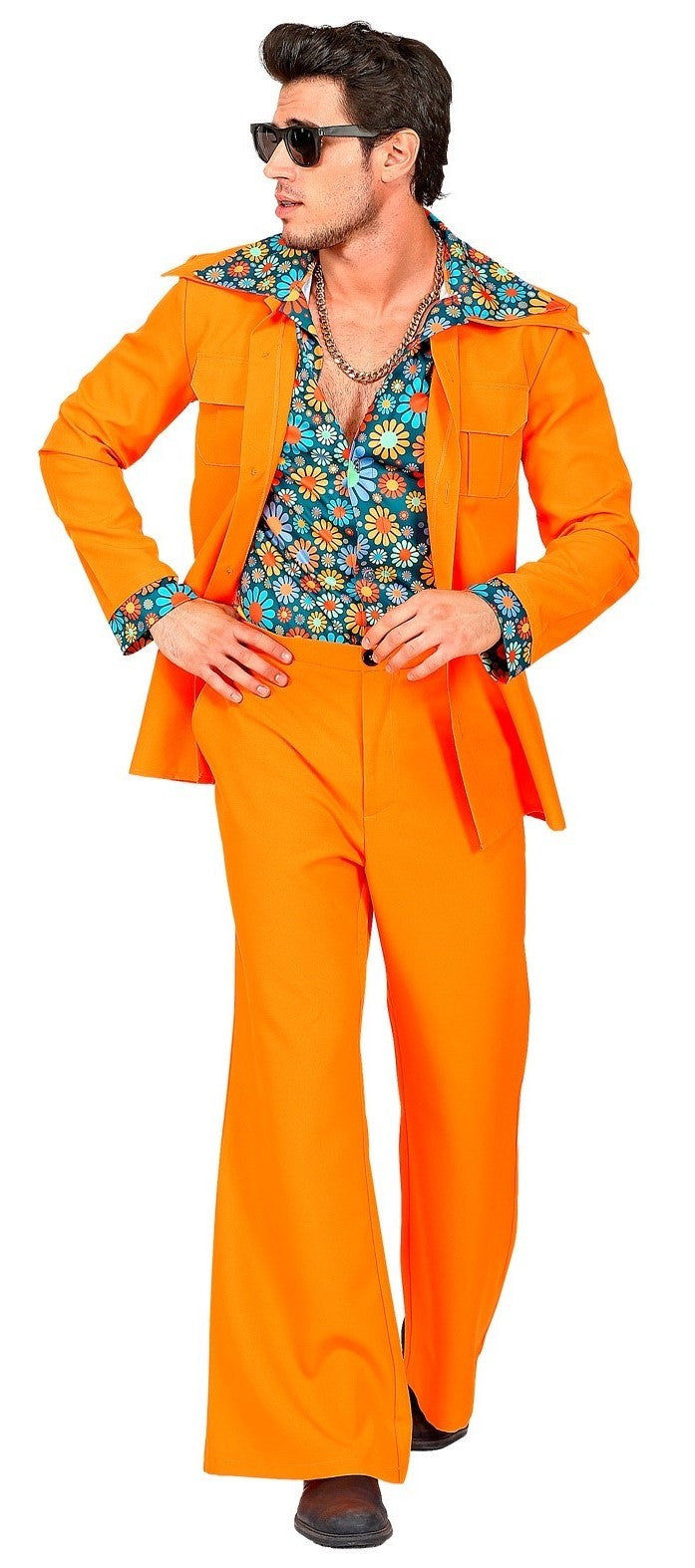 Traje Disco Años 70 Naranja para Hombre