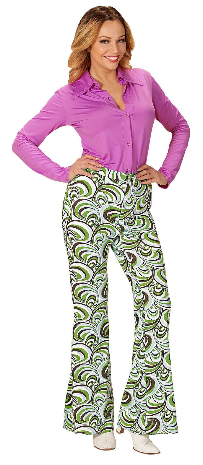 Pantalones de Campana Disco con Ondas para Mujer