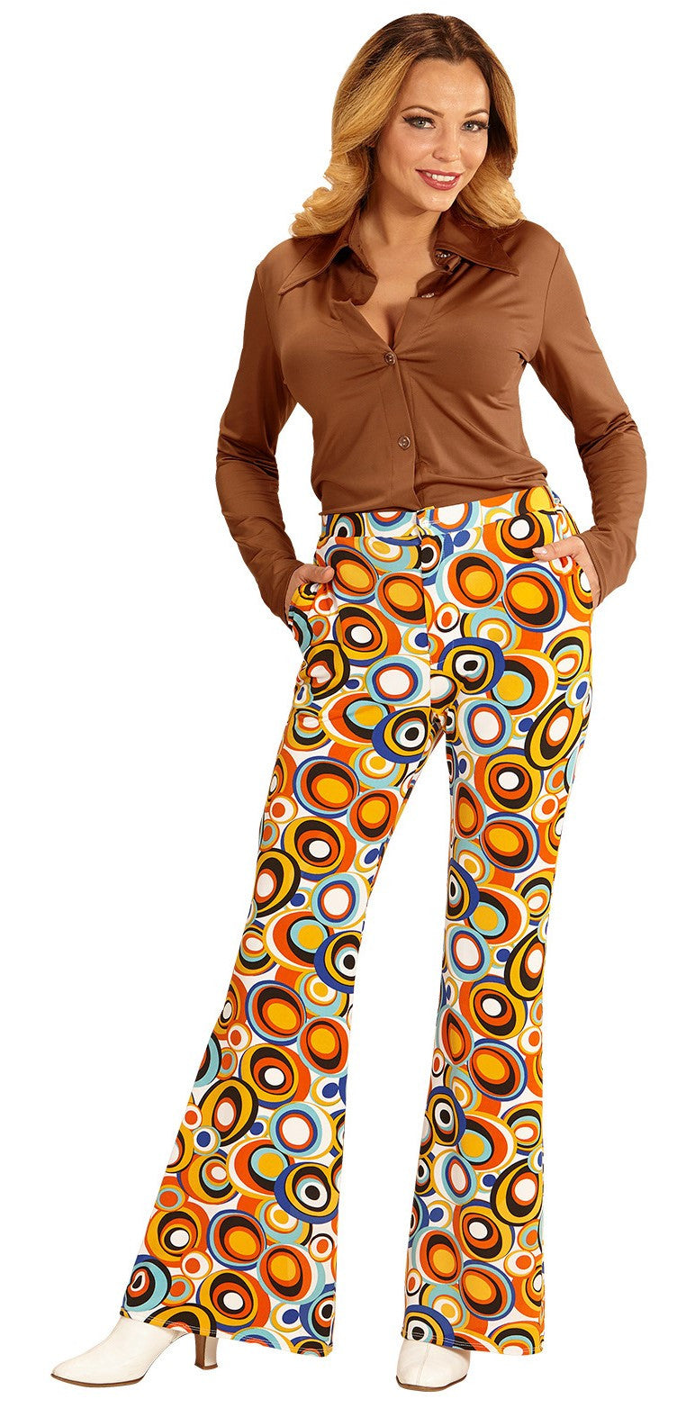 Pantalones de Campana Disco Multicolor para Mujer