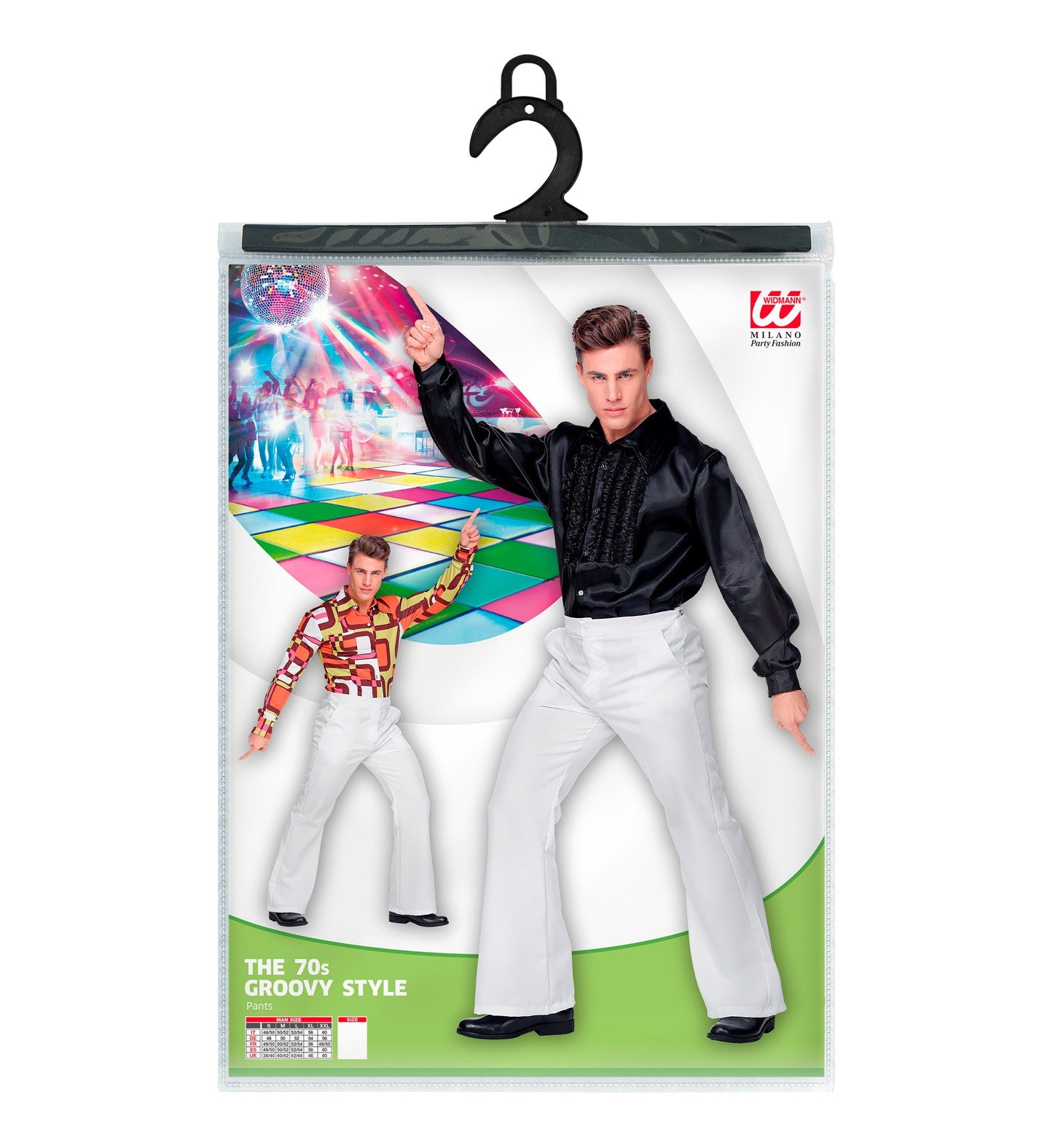 Pantalón de Campana Disco Blanco para Hombre