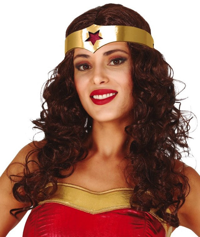 Peluca de Wonder Lady con Diadema para Mujer