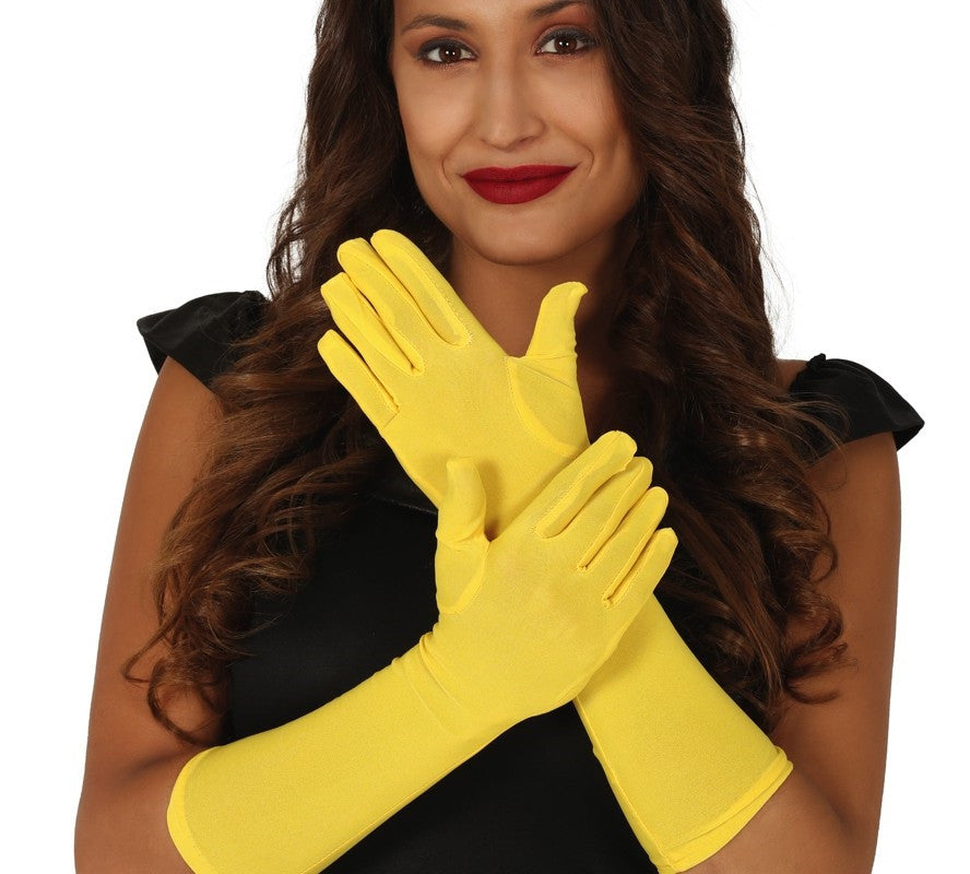 Guantes Largos Amarillos para Adulto