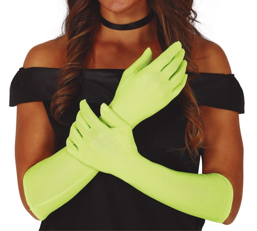 Guantes Verde Lima Largos para Adulto