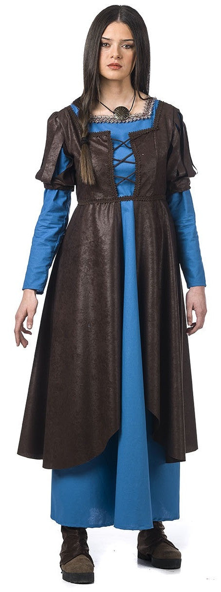 Disfraz de Princesa Medieval Azul Largo para Mujer