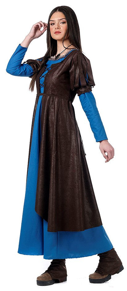 Disfraz de Princesa Medieval Azul Largo para Mujer