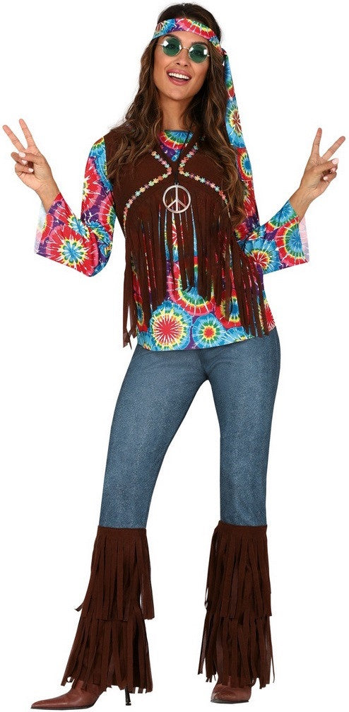 Disfraz de Hippie Floreada para Mujer