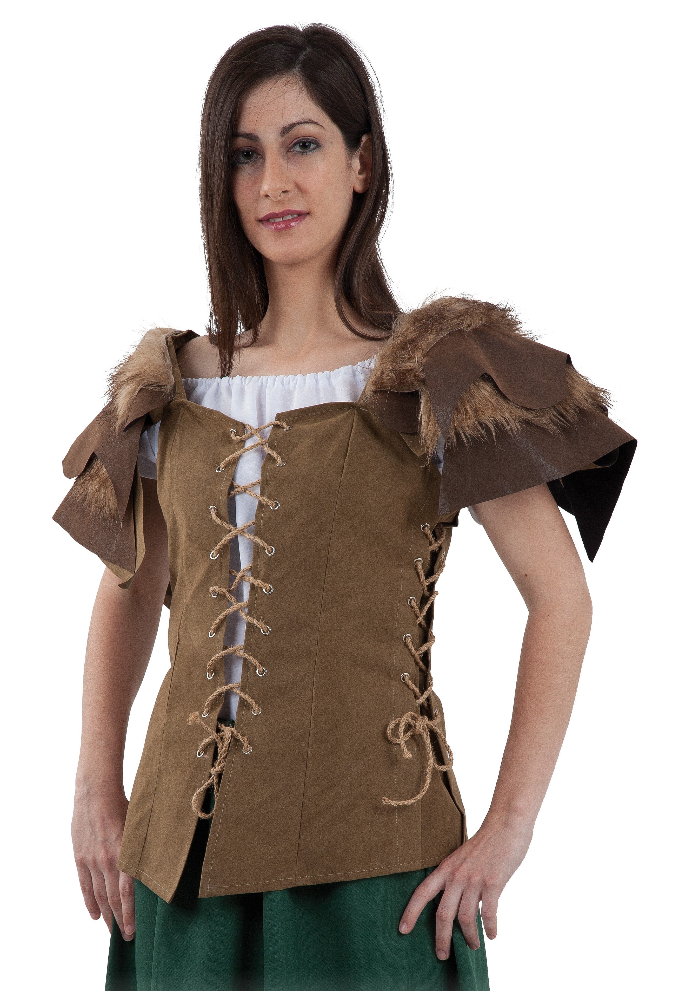 Chaleco Corpiño de Campesina Medieval para Mujer