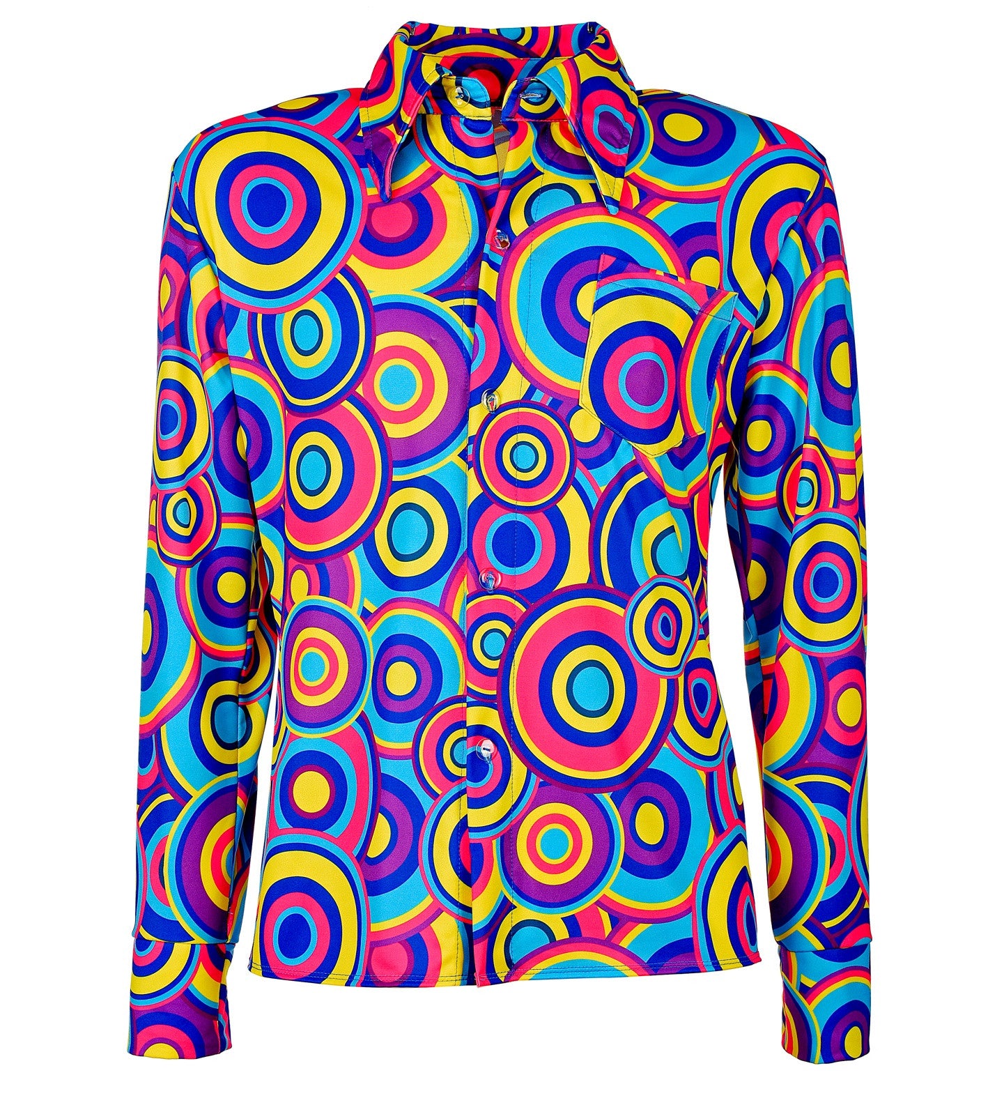 Camisa Disco Años 70 Psicodélica para Hombre