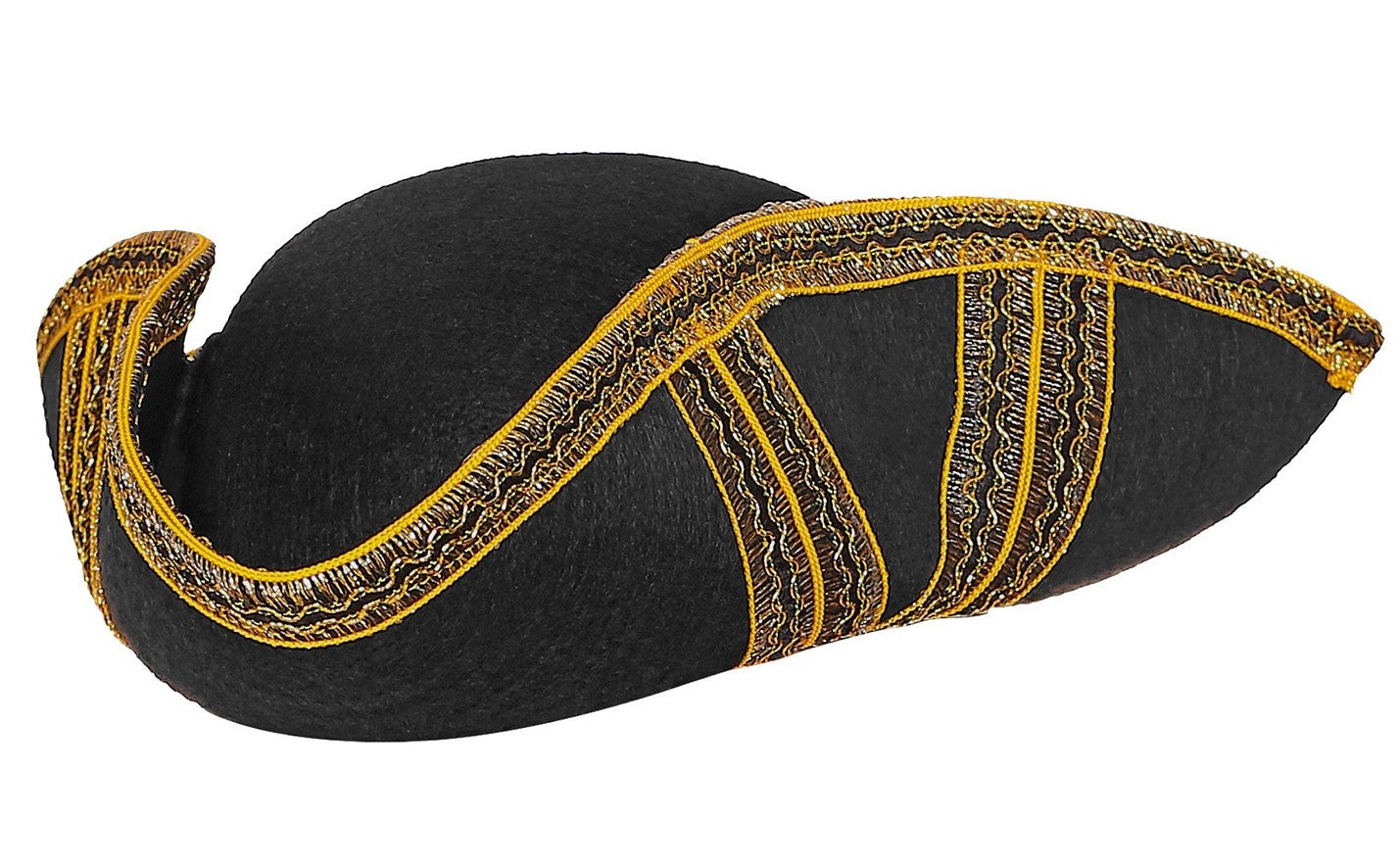 Sombrero de Época Negro con Decorado Dorado