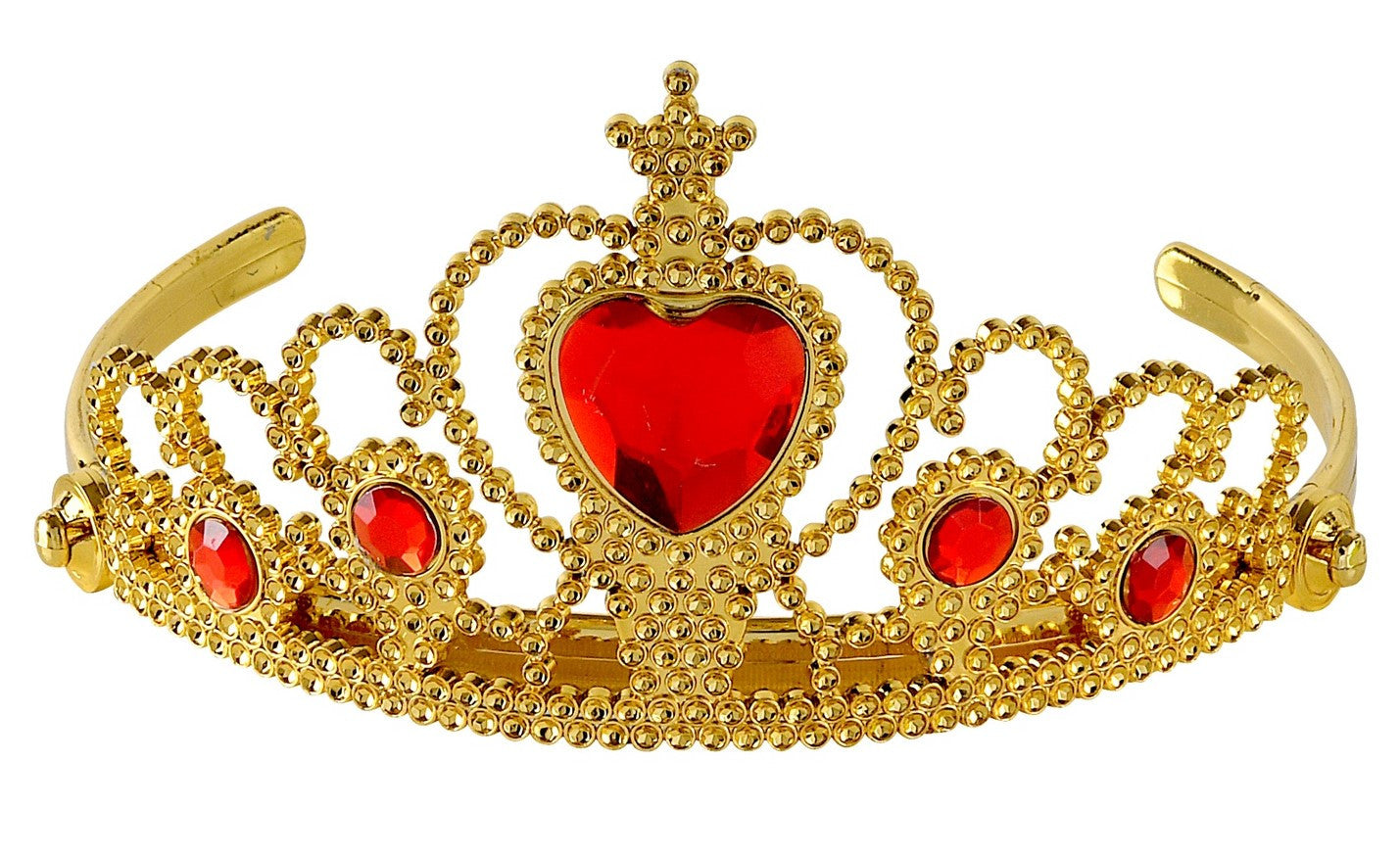 Tiara de Princesa Dorada con Gemas Rojas Infantil