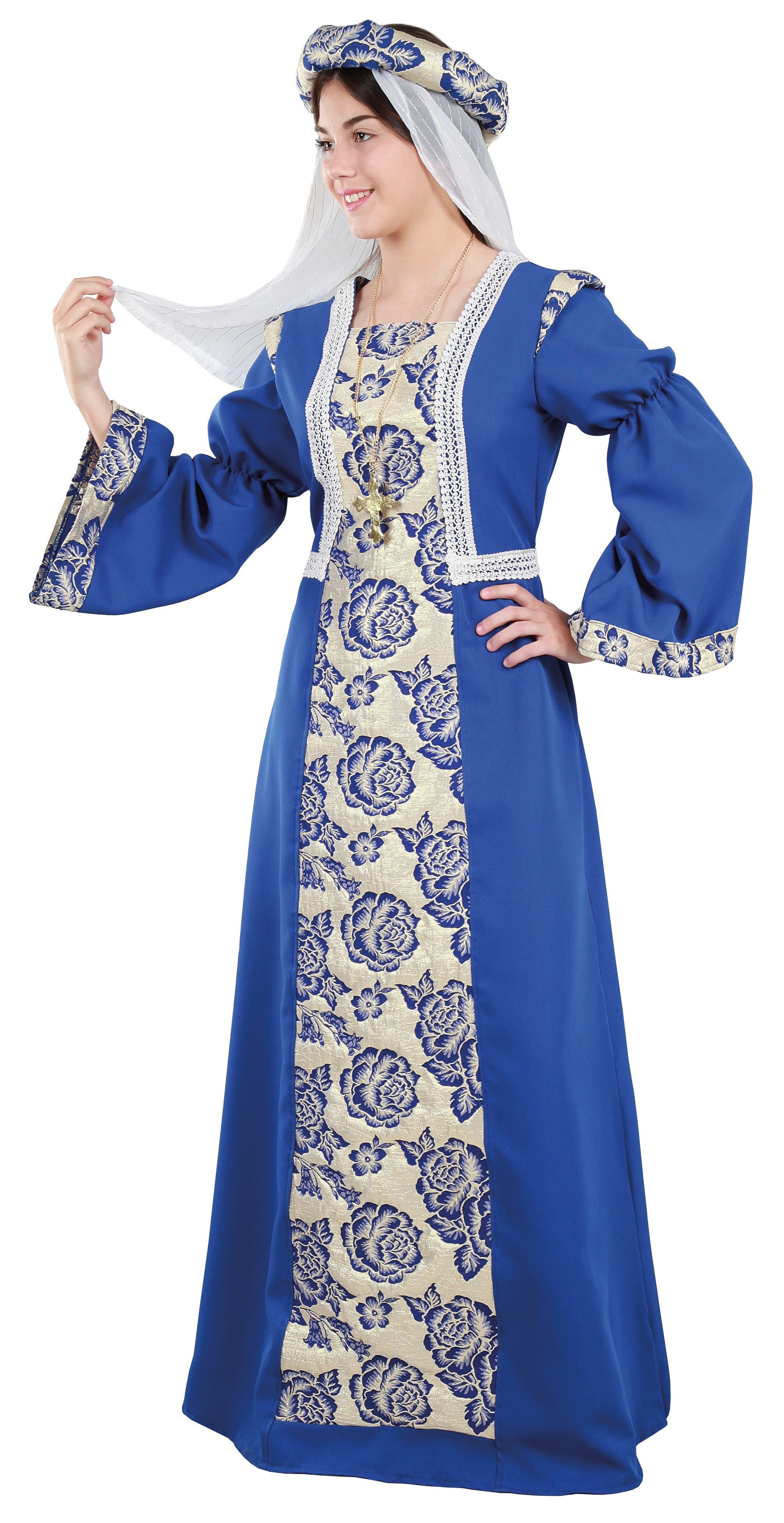 Disfraz de Condesa Medieval Azul para Mujer