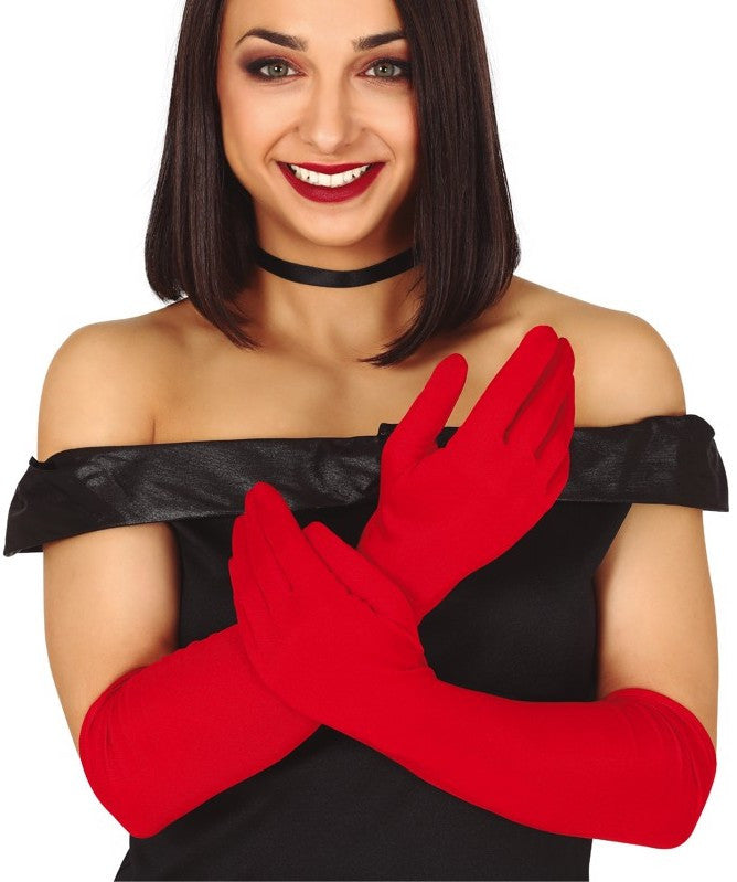 Guantes Largos Rojos para Adulto