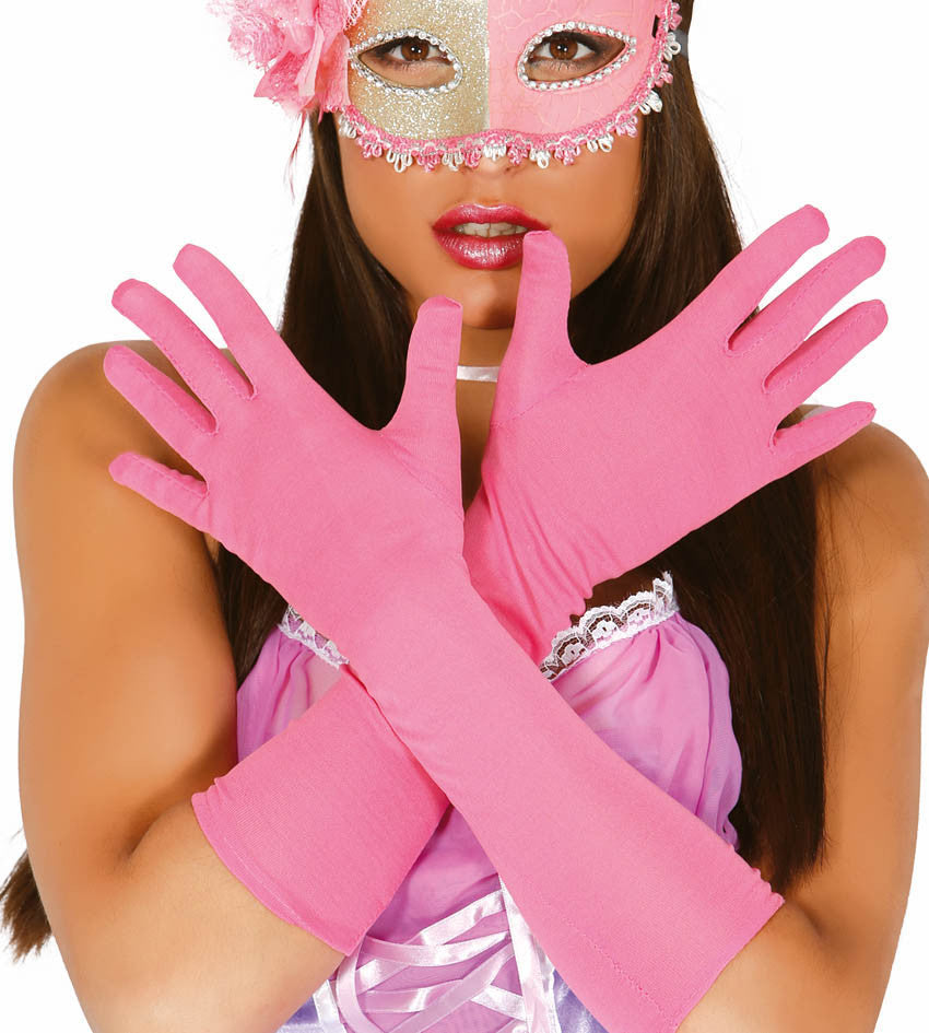 Guantes Largos Rosas para Adulto