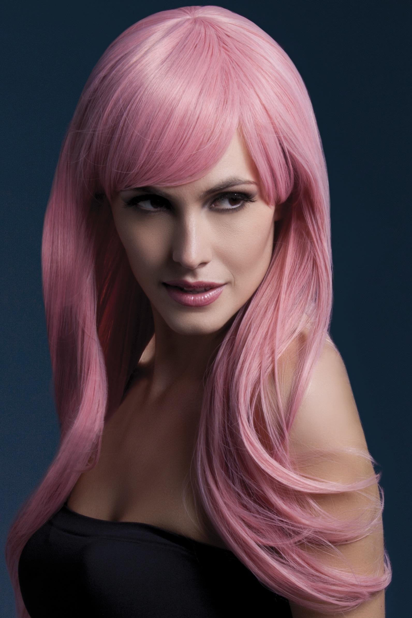 Peluca Rosa Pastel de Pelo Largo Ondulado Premium