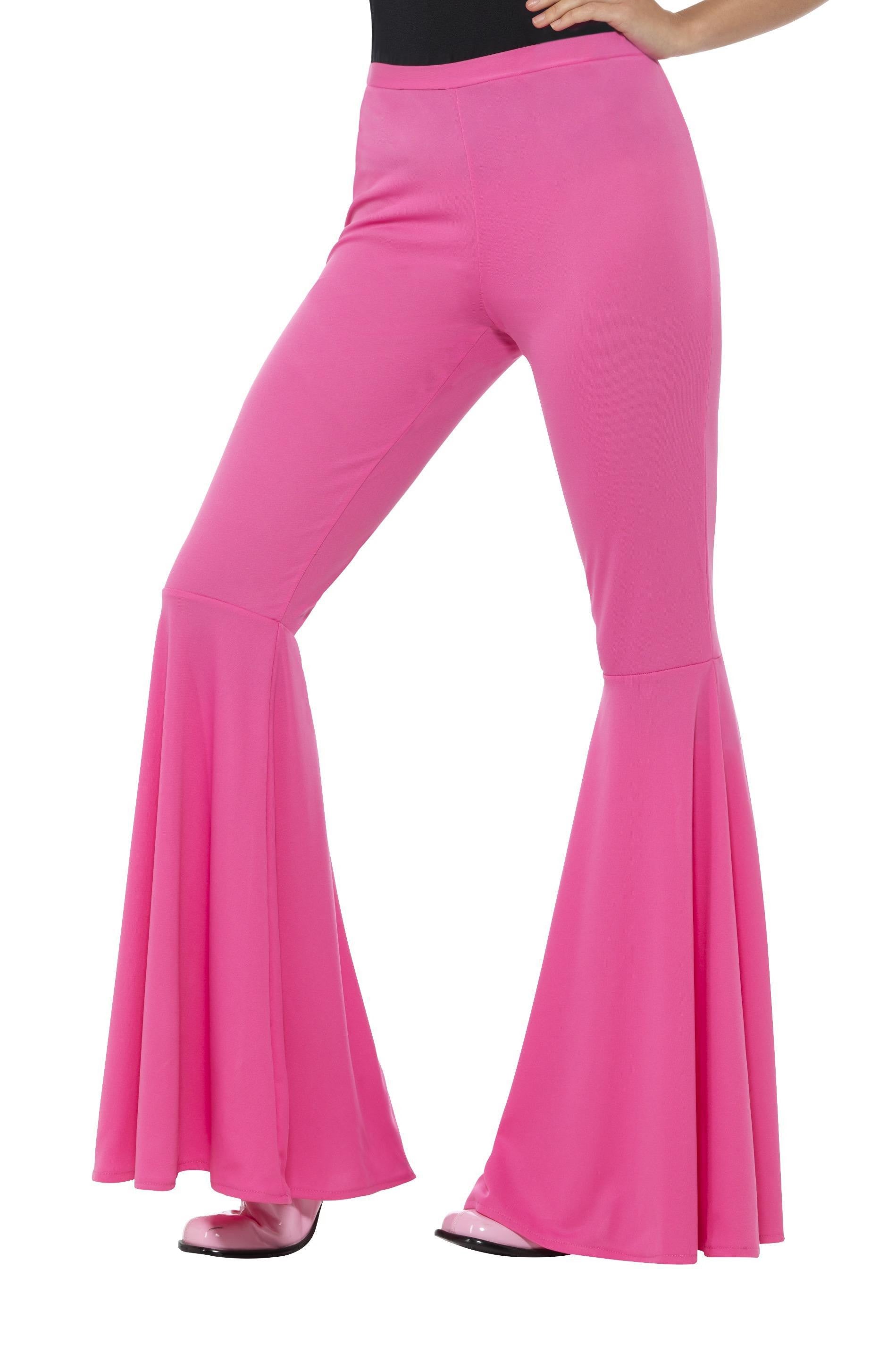 Pantalón de Campana Rosa Estilo Hippie para Mujer