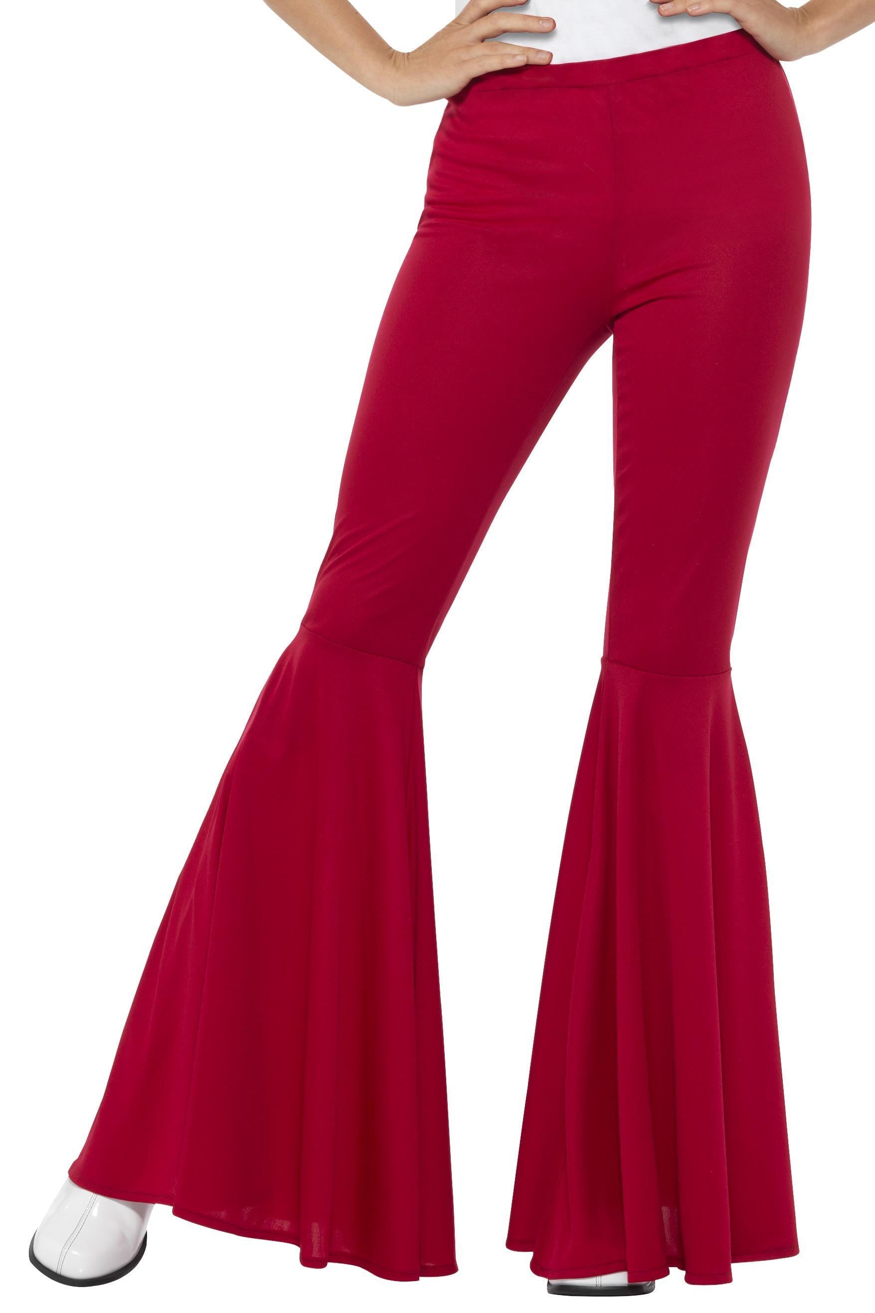 Pantalón de Campana Rojo Estilo Hippie para Mujer