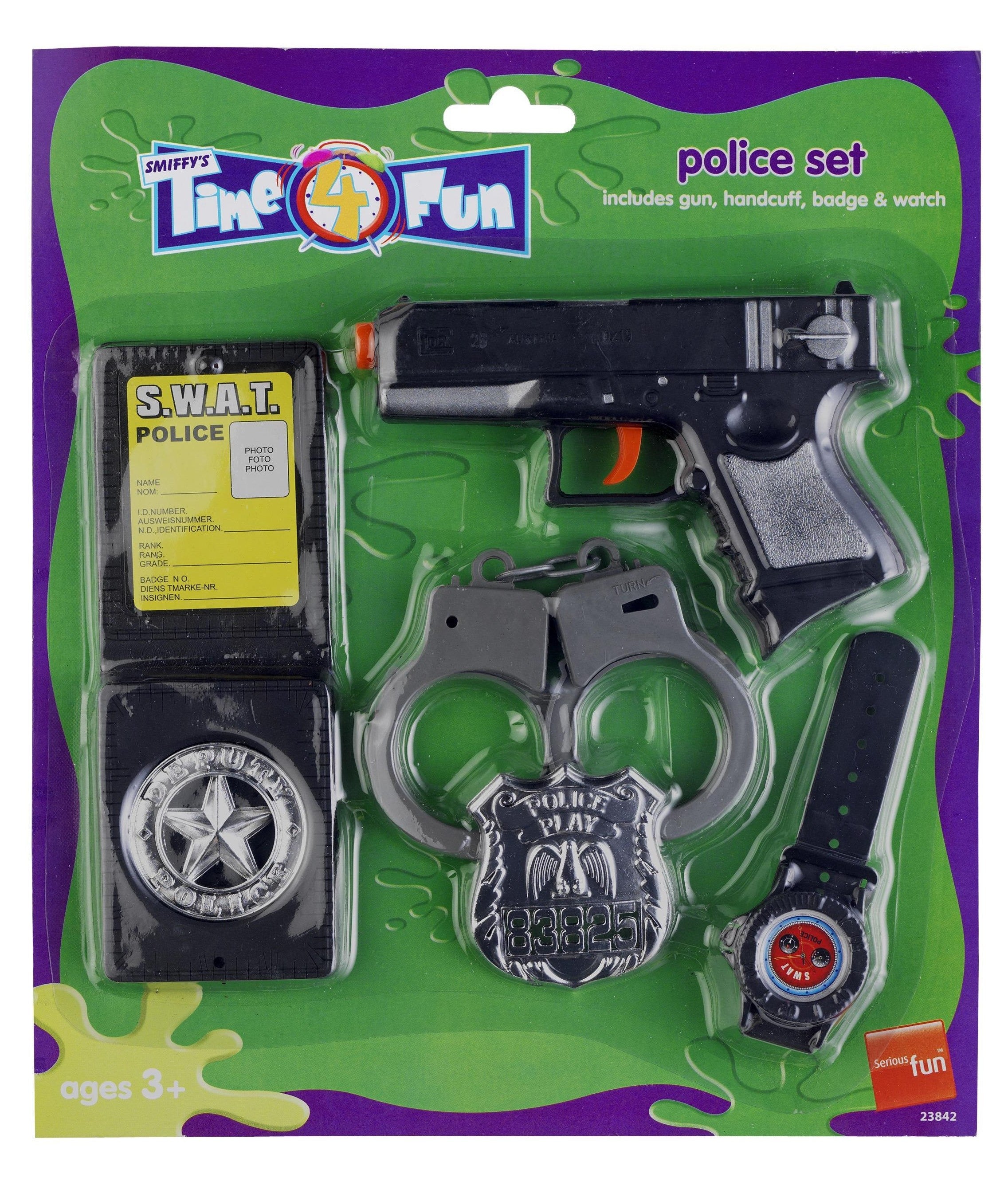 Kit de Policía con Pistola, Esposas, Reloj y Placa