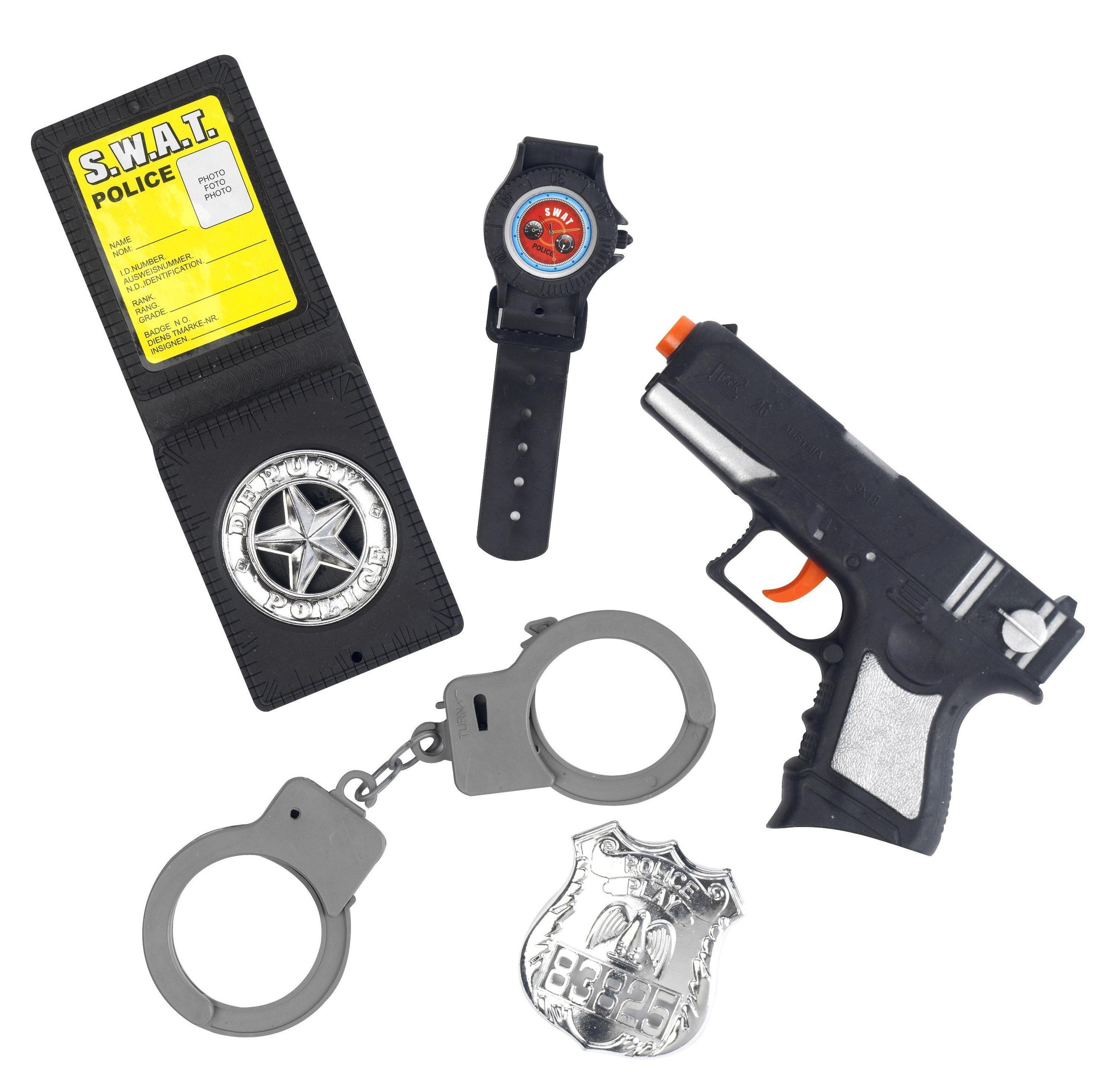 Kit de Policía con Pistola, Esposas, Reloj y Placa