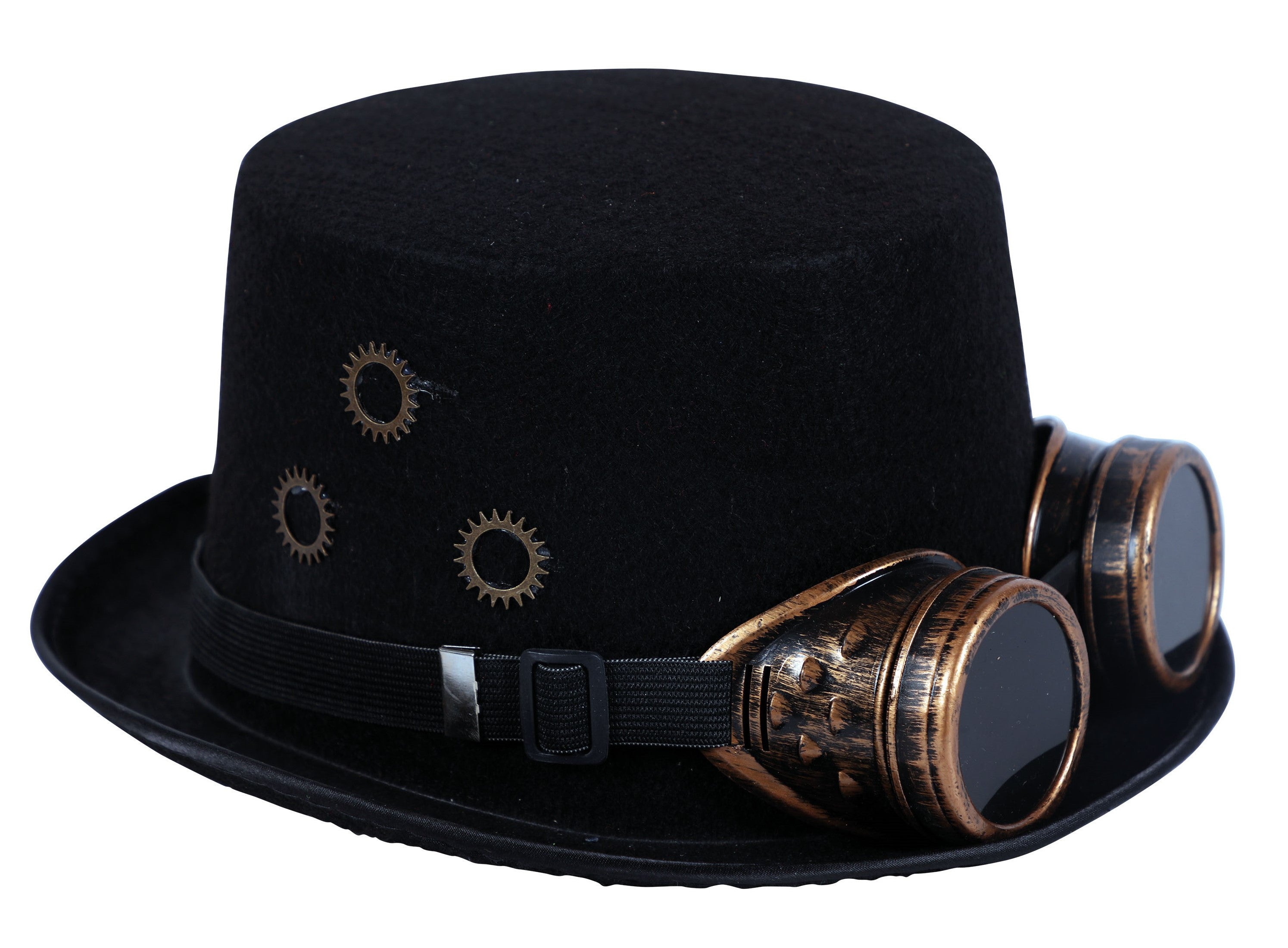 Sombrero Steampunk Negro con Engranajes