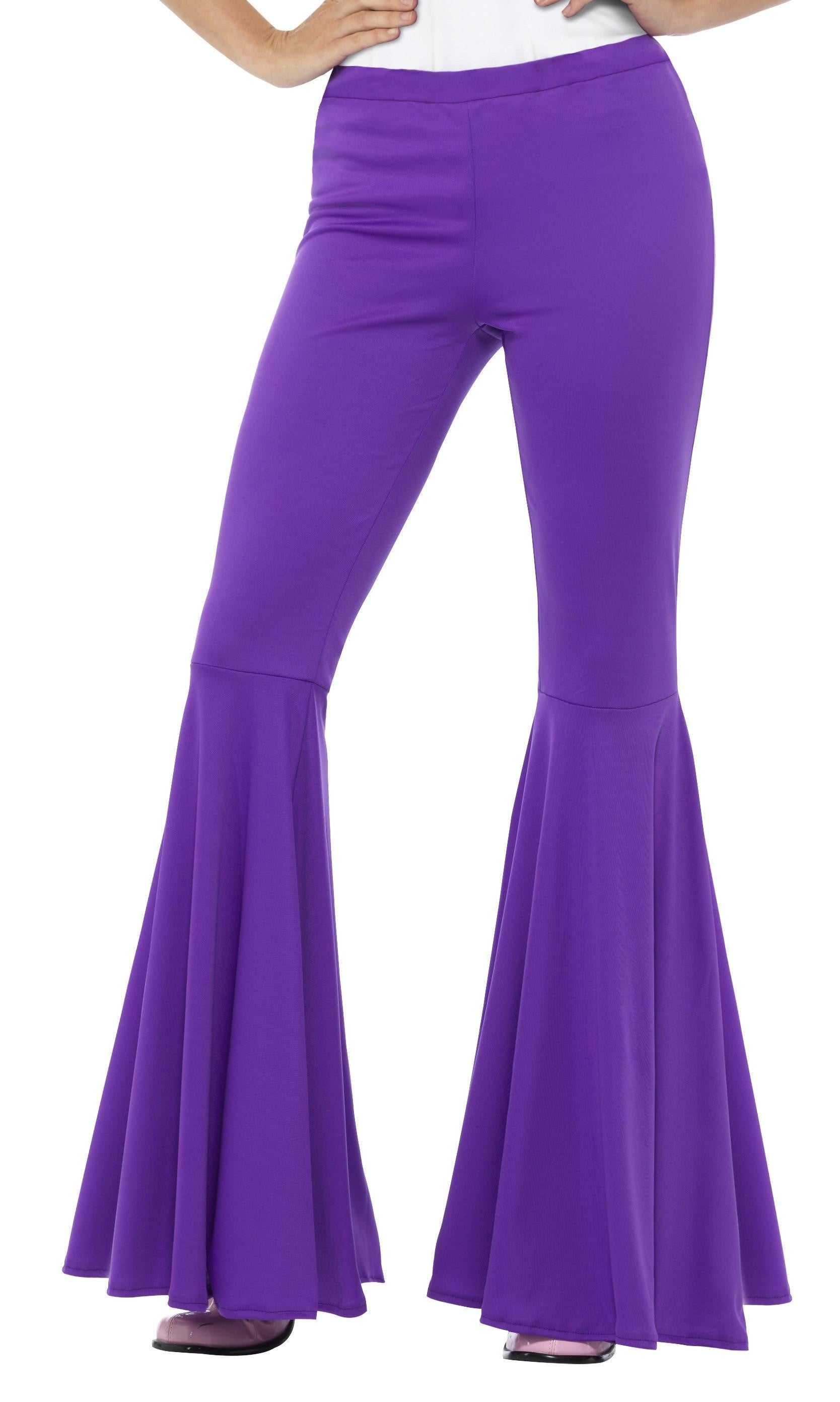 Pantalón de Campana Hippie Morado para Mujer