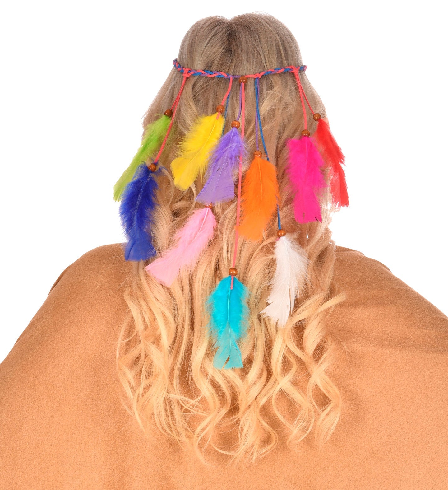 Cinta Hippie para el Pelo con Plumas Multicolor